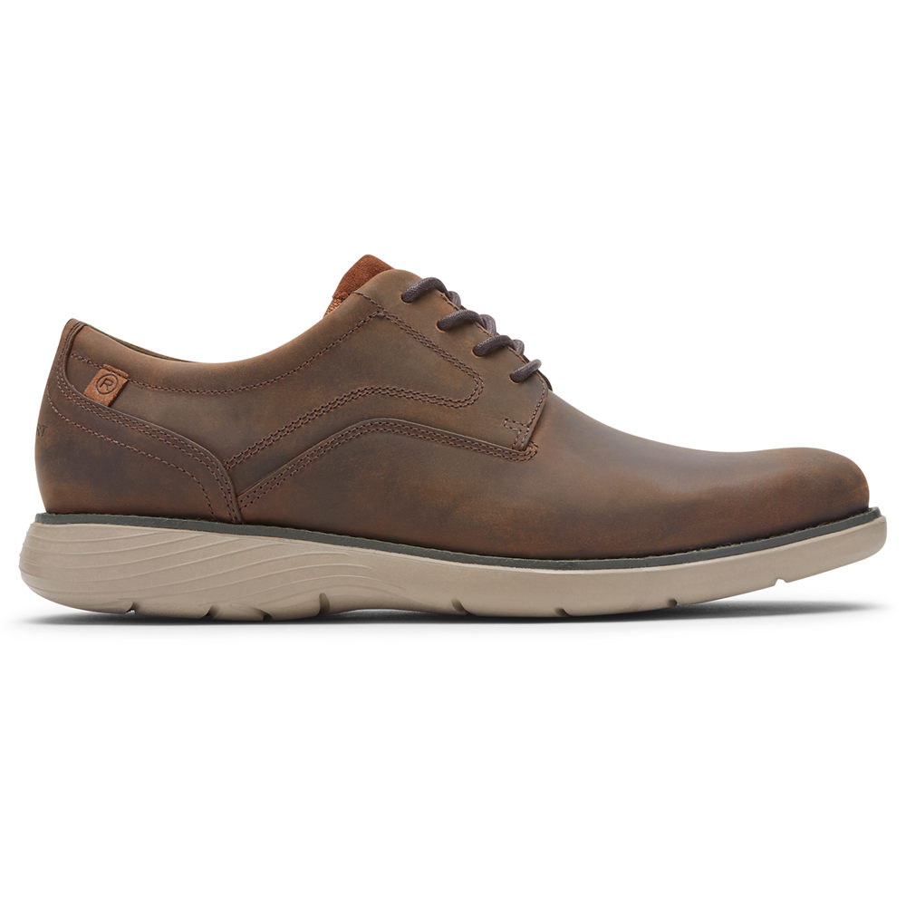 Rockport Singapore Mens Oxfords - Garett Plain Toe Brown - KI5428371